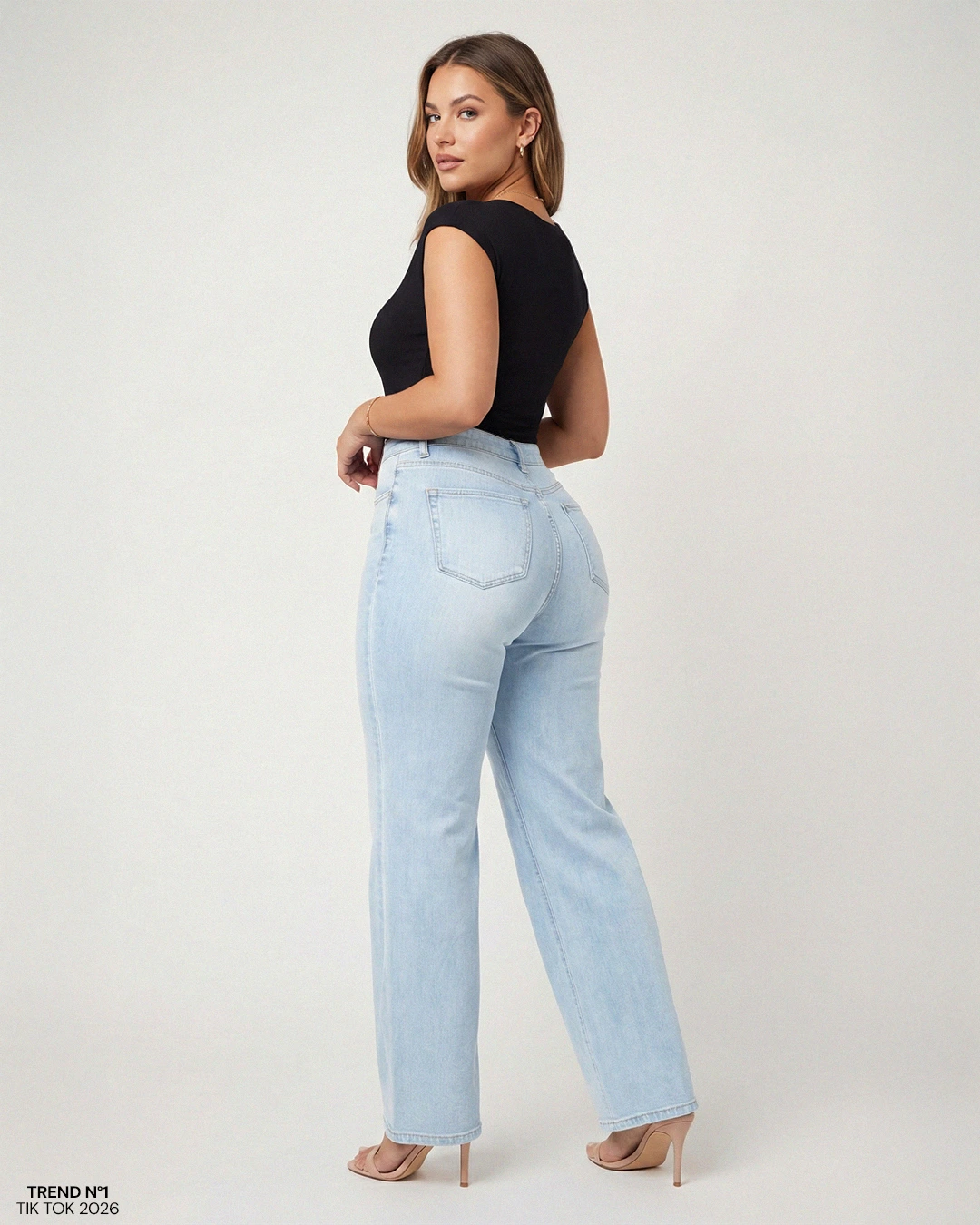 BBL Wide Leg Jeans Mid Rise